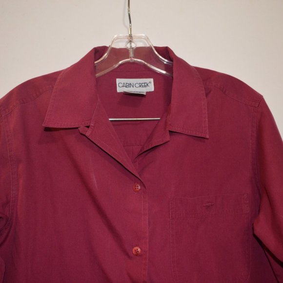CABIN CREEK (R) Long Sleeves Red Button-Down Shirt Front Pocket Small/Chico - Picture 9 of 12